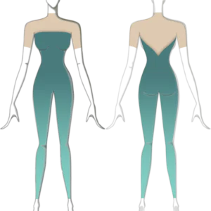 Macacão para Tecido Acrobático Decote Estampado