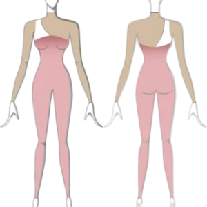 Macacão para Tecido Acrobático uma Alça Estampada