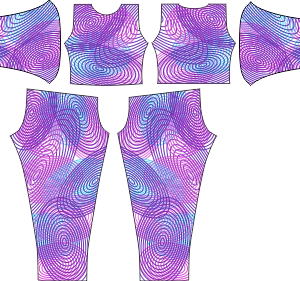 Macacão para Tecido Acrobático Ondas Sonoras