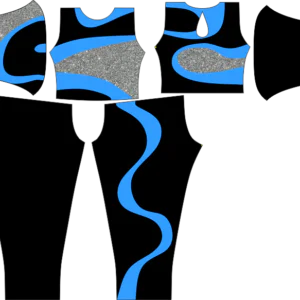 Macacão para Tecido Acrobático Faixas Azul