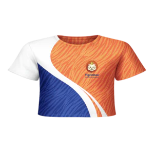 Cropped Manga Curta Dança Criativa Tigrinhos