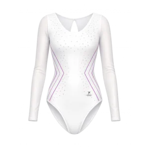 Collant Cirrê Manga Tule de Lycra e Cristais TGA