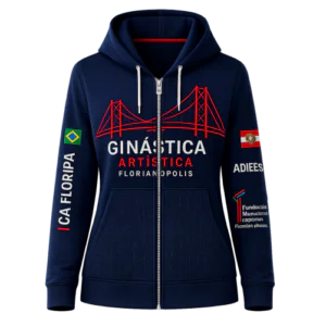 Casaquinho Fitness Feminino com Ziper ADIEE Ginástica Artística Florianópolis
